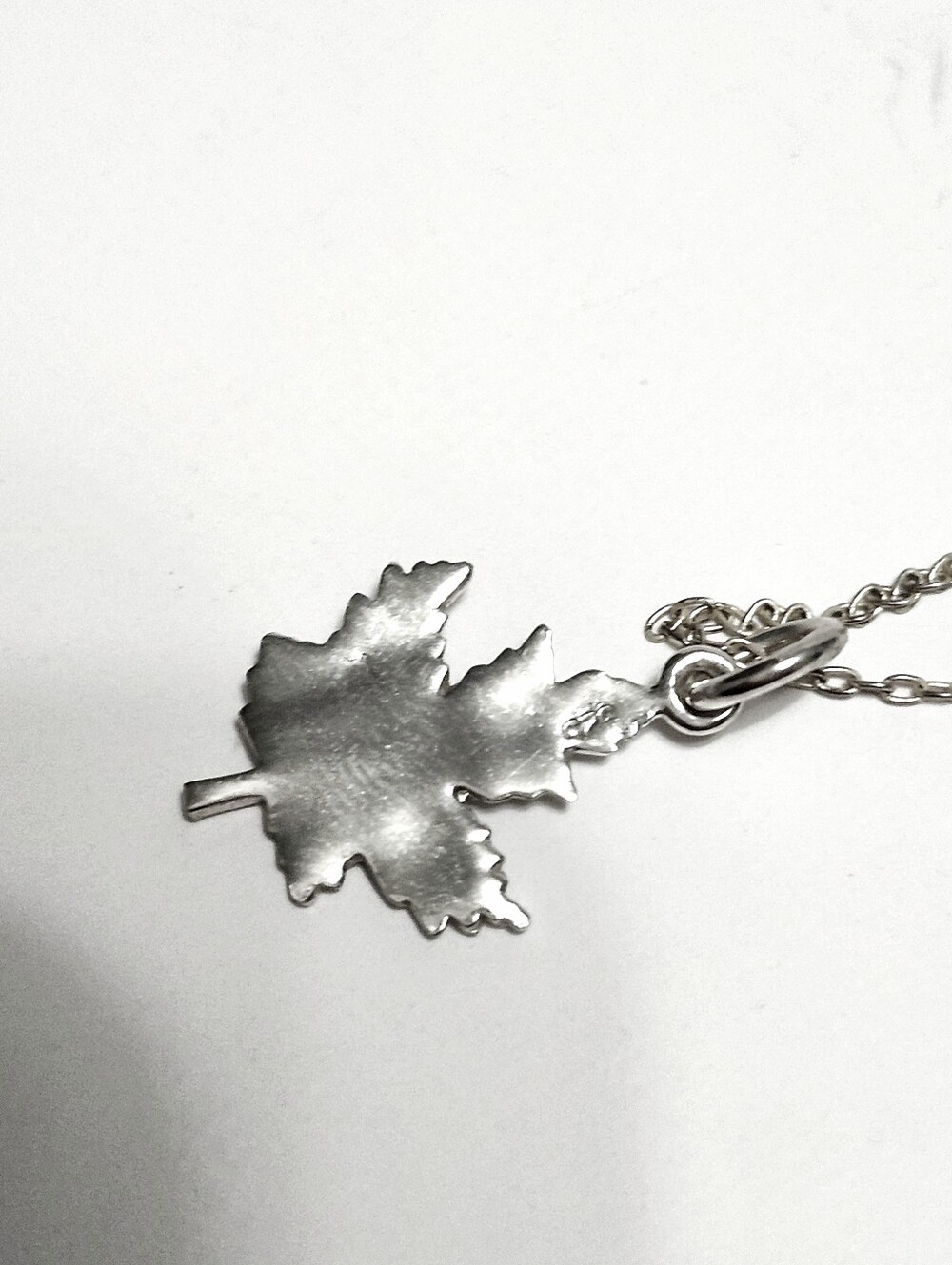Sterling Silver Maple Leaf Pendant Necklace - Picture 5 of 8